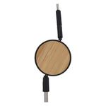 Bamboo Retractable 3-in-1 Charging Cable - Black
