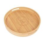 Bamboo Serving Tray With Handles - Natural