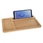 Buy Custom Printed Bamboo Wireless Charging Pad Desktop Organizer