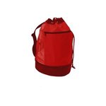 Beach Bag With Insulated Lower Compartment - Red