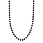 Black Metallic Beaded Necklace - Black