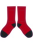 Black Out Crew Socks - Red