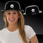 Black Plastic Derby Hat - Black