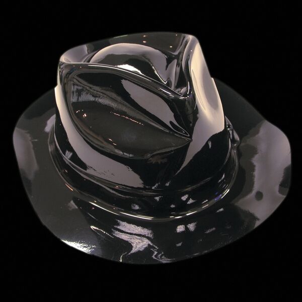 Main Product Image for Custom Printed Black Plastic Gangster Fedora Hat
