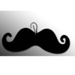 Black Plastic Mustache Medallion -  