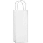 Blank White Kraft 1-Bottle Wine Tote Bag - White Kraft