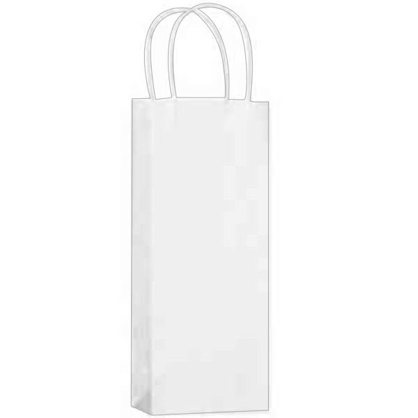 Main Product Image for Blank White Kraft 1-Bottle Wine Tote Bag