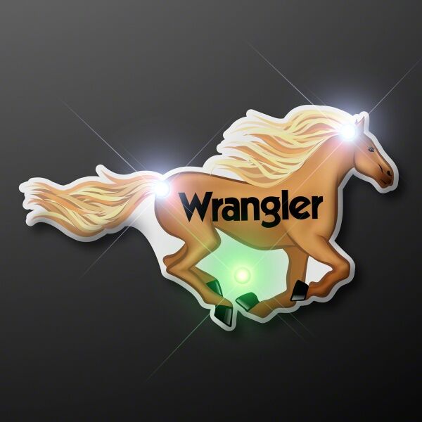 Main Product Image for Custom Printed Blinky LED Horse Lapel Pin Lights