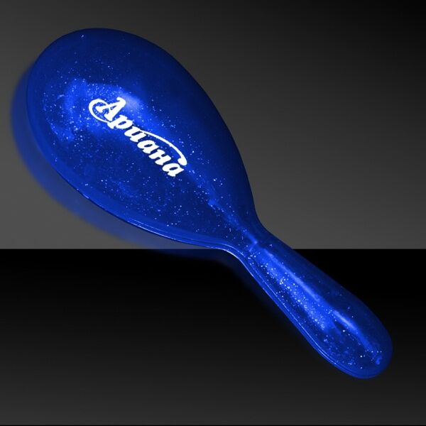 Main Product Image for Custom Printed Plastic Glitter Maraca Blue 7" 