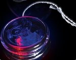 Blue & Clear 2 3/8" Light Up Glow Red LED Yo-Yo -  