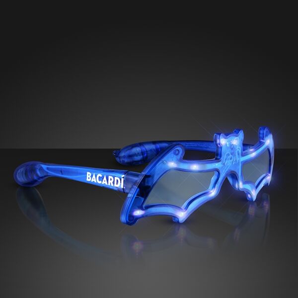 Main Product Image for Blue LED Bat Shaped Flashing Sunglasses
