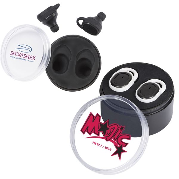 Main Product Image for Custom Bluetooth (R) In-Ear Buds In Round Case