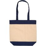 Boutique Cotton Panel Tote - Navy Blue