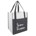 Boutique Non-Woven Shopper Tote Bag - Black with White