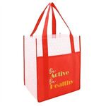 Boutique Non-Woven Shopper Tote Bag - Red With White