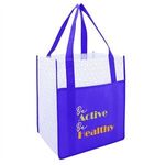 Boutique Non-Woven Shopper Tote Bag - Royal With White