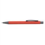 Bowie Softy - Laser Engraved - Metal Pen - Rubberized Finish - Orange/Silver