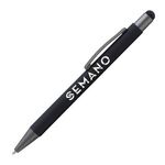 Bowie Softy w/Stylus - Laser Engraved - Metal Pen - Black/Silver