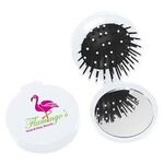 Brush And Mirror Compact - White