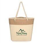 Burlap Rope Tote Bag -  