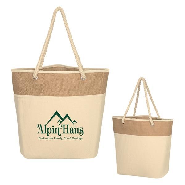 Main Product Image for Burlap Rope Tote Bag