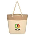 Burlap Rope Tote Bag -  