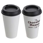 Café 17 oz Sustainable To-Go Cup - White:black