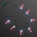 Candy Cane Lights Christmas Party Necklace -  