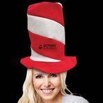 Candy Striped Novelty Top Hat - Red-white