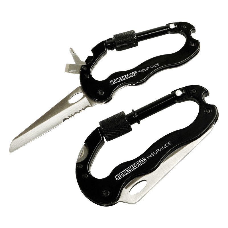 Main Product Image for Custom Printed Carabiner Pocketknife