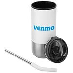 Cardiff 18oz. Double Wall Stainless Steel Mug w/Straw