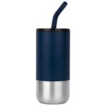 Cardiff 18oz. Double Wall Stainless Steel Mug w/Straw