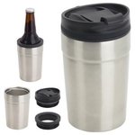 Carousal 12 oz Copper-Lined Tumbler  Can Cooler - Metallic Silver