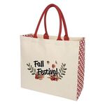 Catalina Cotton Canvas Tote Bag - Natural Red