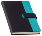Chic Journal with Magnetic Closure - Black/Teal