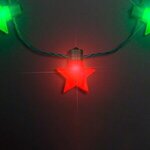 Christmas Stars Light Up String Necklace - Red-green