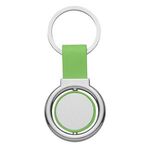 Circular Metal Spinner Key Tag - Silver With Lime