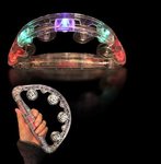 Clear 9" Light Up Glow Tambourine - Clear