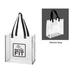 Clear Reflective Tote Bag - Clear With Black