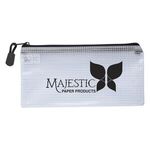 Clear Zippered Pencil Pouch - Black