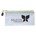 Clear Zippered Pencil Pouch - Lime