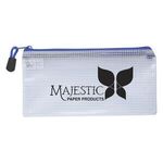 Clear Zippered Pencil Pouch - Royal Blue