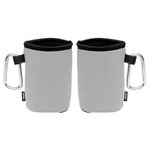 Collapsible KOOZIE (R) Can Kooler with Carabiner - Gray