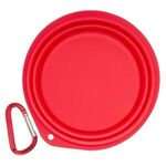 Collapsible Pet Bowl with 2" Carabiner - Red