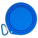 Collapsible Pet Bowl with 2" Carabiner - Royal Blue