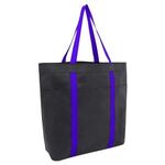 Color Basics Non Woven Tote Bag - Black With Royal