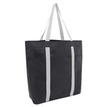 Color Basics Non Woven Tote Bag - Black with White