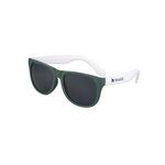 Color Duo Classic Sunglasses - Dark Green/white