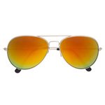 Color Mirrored Aviator Sunglasses - Red