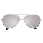Color Mirrored Aviator Sunglasses - Silver